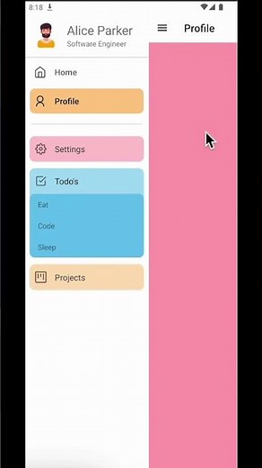 Drawer Navigator with drop-down menu
