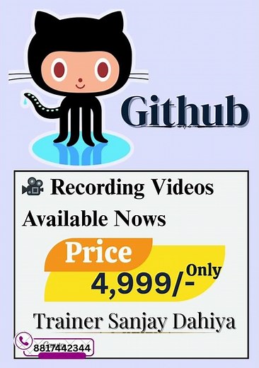 💻Master GitHub in Hindi | Complete Recording Available | ₹4,999 Only | Trainer Sanjay Dahiya #github