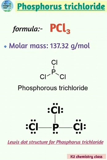 Phosphorus trichloride (PCl₃),formula,structure and molar mass of pcl3