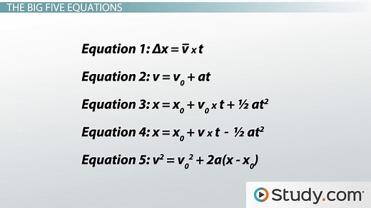 Uniformly-Accelerated Motion | Quantities, Equations & Examples