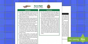 Burns Night Fact Sheet for Adults
