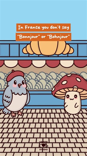 French 101 🥐 Original Audio: Naim Fenianos #language #bonjour #french #animation #mushroom #bird #understudio | Under Studio