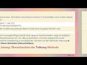 Wie man ToString in C# für verbesserte Konsolenausgabe implementiert