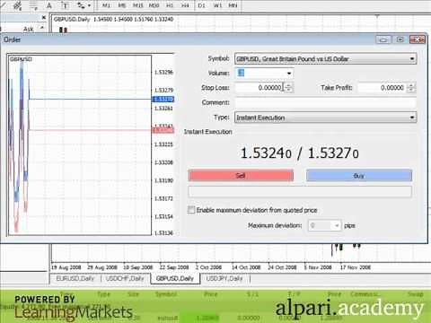 Tutorial 2 - MetaTrader 4 Trade Window