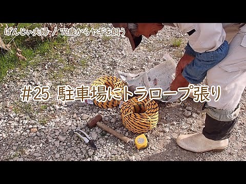 【75歳ヤギ飼い#25】DIYで駐車場にトラロープ張り 位置決めや大きさで悩む