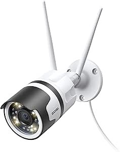 ZOSI C190 H.265+ 3MP WiFi Outdoor Security Camera with Two-Way Audio, IP67 Waterproof, 80ft Color Night Vision, AI Human Detection,Motion Alert, Smart Light and Sound Alarm,SD Card Storage
