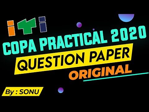 COPA Practical question paper 2020 for ITI students NCVT exam preparation with pdf download