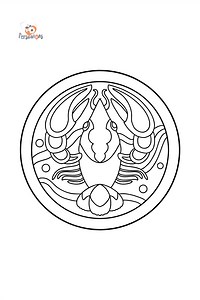 Cancer Zodiac sign - Zodiac signs coloring pages for Adults online