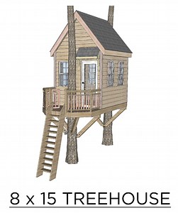 Treehouse Plan - 8x15 Two Tree Treehouse — TreehouseBrackets.com