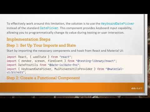 React Testing Library: Solving the Material UI DatePicker Input Issue