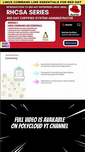 Linux Command Line Essentials for Red Hat (RHEL) | RHCSA Beginner Tutorial 2025 - Summary