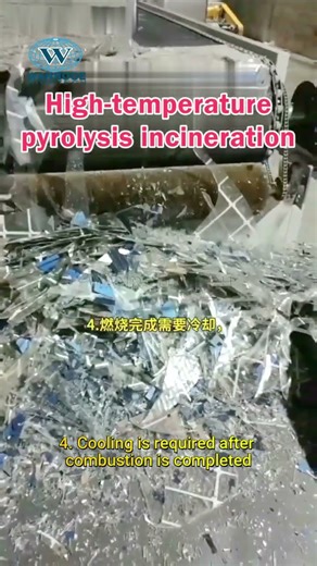 How to remove glass from PV solar panel？High temperature pyrolysis incineration#shorts