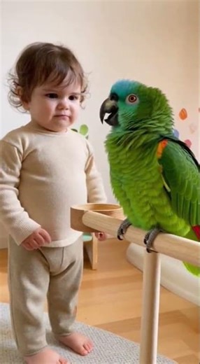 Hilarious Baby vs. Talking Parrot: The CUTEST Argument Ever! #parrot #baby