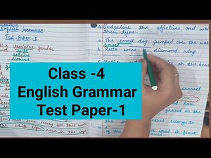 English Grammar for class -4|| Test Paper Of English Grammar.