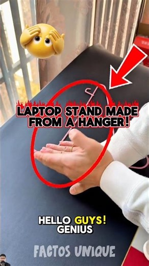 Genius DIY Laptop Stand Made From a Hanger! #facts #diy #lifehacks #shorts