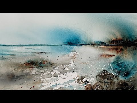Atmospheric Abstract Watercolour Seascape Tutorial