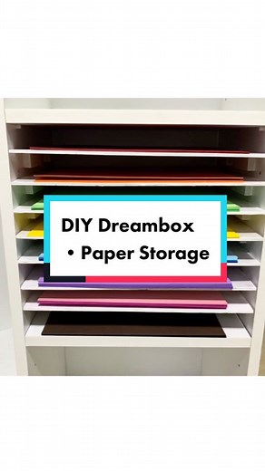 DIY Dreambox Paper Storage #diy #craft #dreambox #craftroom #craftroomorganization #craftymoms #casterwheels #woodworking #craftstudio #homeoffice