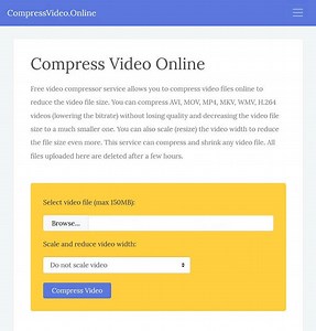 Compress video file free online