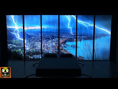 Fall Asleep with Loud Thunderstorm Sounds | Rain, Thunder and Lightning Sound Effects for Sleeping
