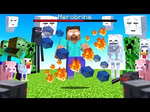 Herobrine VS EVERY Minecraft Mob! (Epic Battle!)