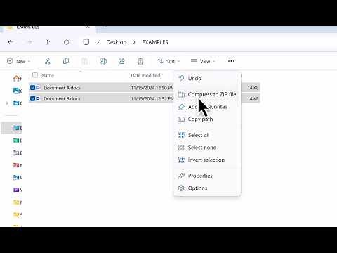 How to Place Multiple Files in a Zipped Compressed Folder