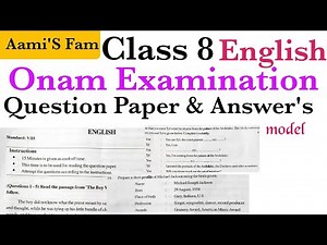 Class 8-English-Onam Examination-Question paper with Answers