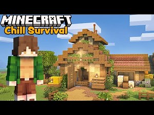 I Built a Cozy Barn for Our Farmland! - Minecraft Chill Survival Let's Play