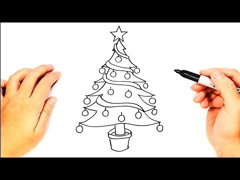 How to draw a Christmas Tree | Christmas Tree Easy Draw Tutorial