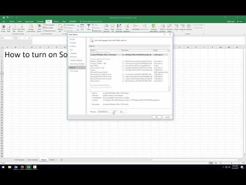 How to Enable the Solver Add-In in Microsoft Excel 2016