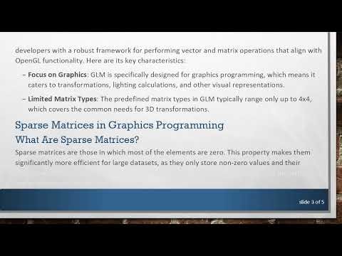 Understanding the SparseMatrix Feature in GLM: Why It’s Not Included