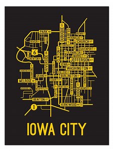 Iowa City, Iowa Street Map - Poster, Acrylic, Framed, and Metal Prints - Etsy