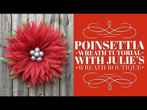 How to Make a Poinsettia Wreath / Poinsettia Flower / Christmas Wreath Tutorial