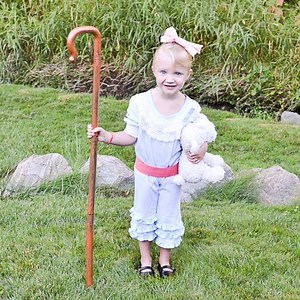 Make this DIY Bo Peep costume from Toy Story 4! It's cute and easy, and it's great for a Halloween costume! https://www.heatherhandmade.com/diy-bo-peep-costume/(opens in a new tab) | Heather Handmade