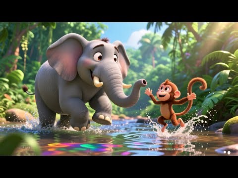 Elephant 123 Splash Game 🐘💦 Fun Counting Song for Kids | Learn Numbers & Water Play