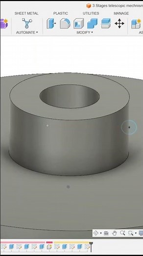 Telescopic Multi-Stage Mechanism in Fusion-360 | PART-4| Shorts | DEVELOPMECH