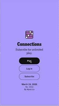 NYT Connections 19 March 2026