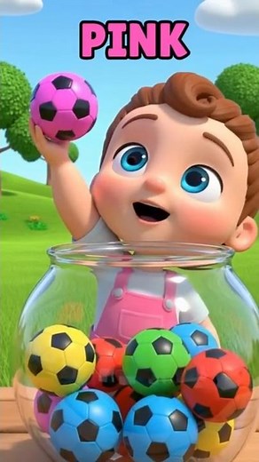 Learn Colors with Soccer Balls 🟢🔴🔵🟡 | Cartoon for Kids | Nursery Rhymes & Kids Songs #shorts #baby