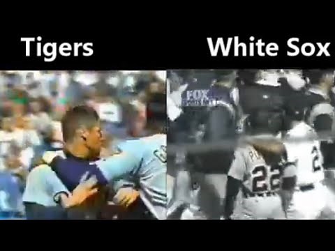 Tigers-White Sox brawl - 2000 - Both broadcasts