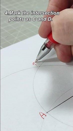 How to trisect a line? Using an Unmarked Ruler and Compass, Method 3 #shorts