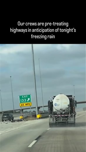 Oklahoma Transportation on Instagram: "ODOT crews pre-treated roadways across the state in anticipation of winter weather later tonight into Thursday morning. Use caution and slow down when approaching the mobile operations and remember: ➡️ Bridges and ramps freeze before roadways and black ice can form on any surface. ➡️ Leave a safe following distance between vehicles. For the latest updates, check the Drive Oklahoma app for highway conditions or visit okroads.org. *This video was shot by the 