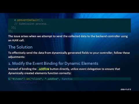 How to Send Data from Dynamically Created Fields to a Controller in .NET Core