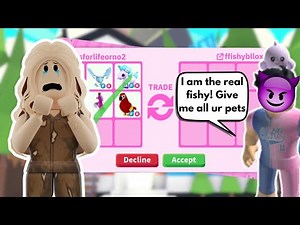 Got scammed in adopt me Fake fishyblox 😭