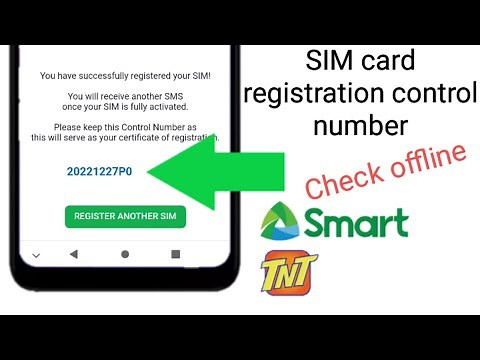 Control number Smart & TNT | how to check sim card registration control number offline