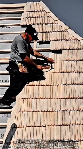 Roof Shingle Installation Work Tool Using Roofing Hammer #worktool