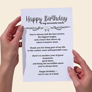 Uncle Birthday Card Printable 5x7 Digital Card for Uncle Fun Sentimental Birthday Gift Instant Download for Him Unique Card Uncle's Birthday - Etsy Canada