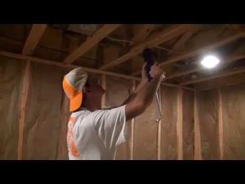 How to Hang Drywall Ceilings (Basement Finishing Project)