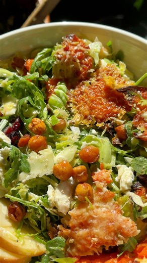 10K views · 226 reactions | With crispy Parmesan smashed carrots and tons of seasonal veggies, this harvest salad is perfect for weeknight or on your Thanksgiving table! | Live Eat Learn | Facebook