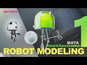“Maya Robot Modeling – Part 1 | Head & Eyes Creation (Full Step-by-Step)”