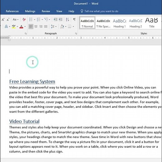 How to create a table of contents in MS Word