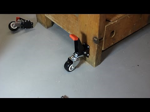 INSTALLING BENCH CASTERS FOR MY WORK BENCH